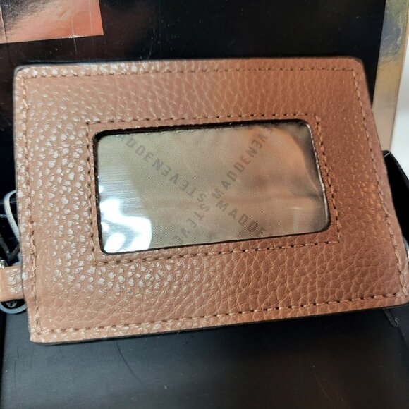 SM Steve Madden Crossbody Bag Card Case 2 PC Gift Box Set With Scarf Tan Brown - Picture 10 of 12